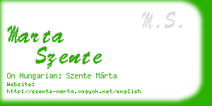 marta szente business card